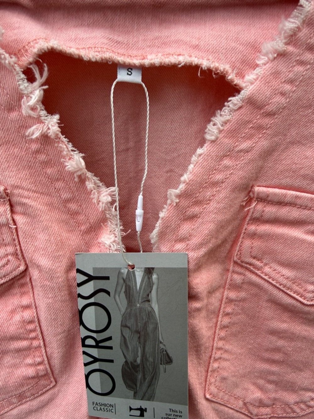 Sleeveless Pink Fringe Mini Dress with Front Zip - Picture 3 of 5